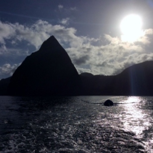 Departing St. Lucia Piton anchorage