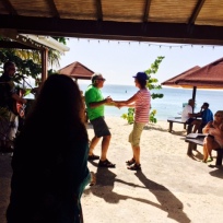 Patti & Chuck dancing at Coconuts, Grand Anse Beach