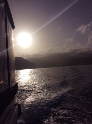 Sunrise departure from deshaies, Guadeloupe
