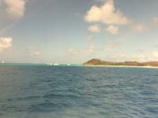 Cruising past Richard Branson's Necker Island, BVI